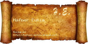 Hafner Eutim névjegykártya